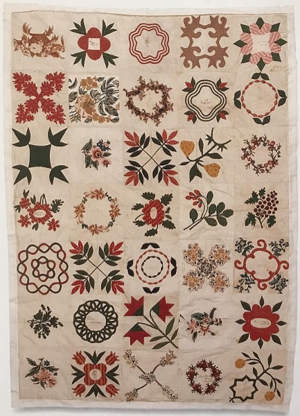 1850 Quaker Friendship Quilt Featuring an Apple Pie Ridge and Apple Pie Ridge Star Squares