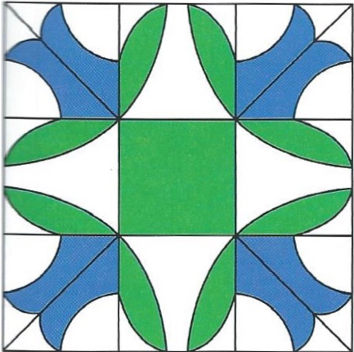 A Bluebells quilt square
