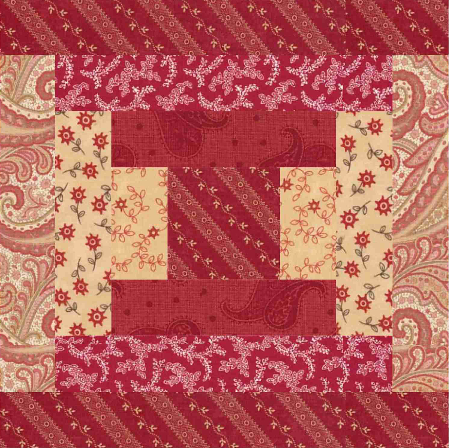 A Courthouse Steps Quilt Block