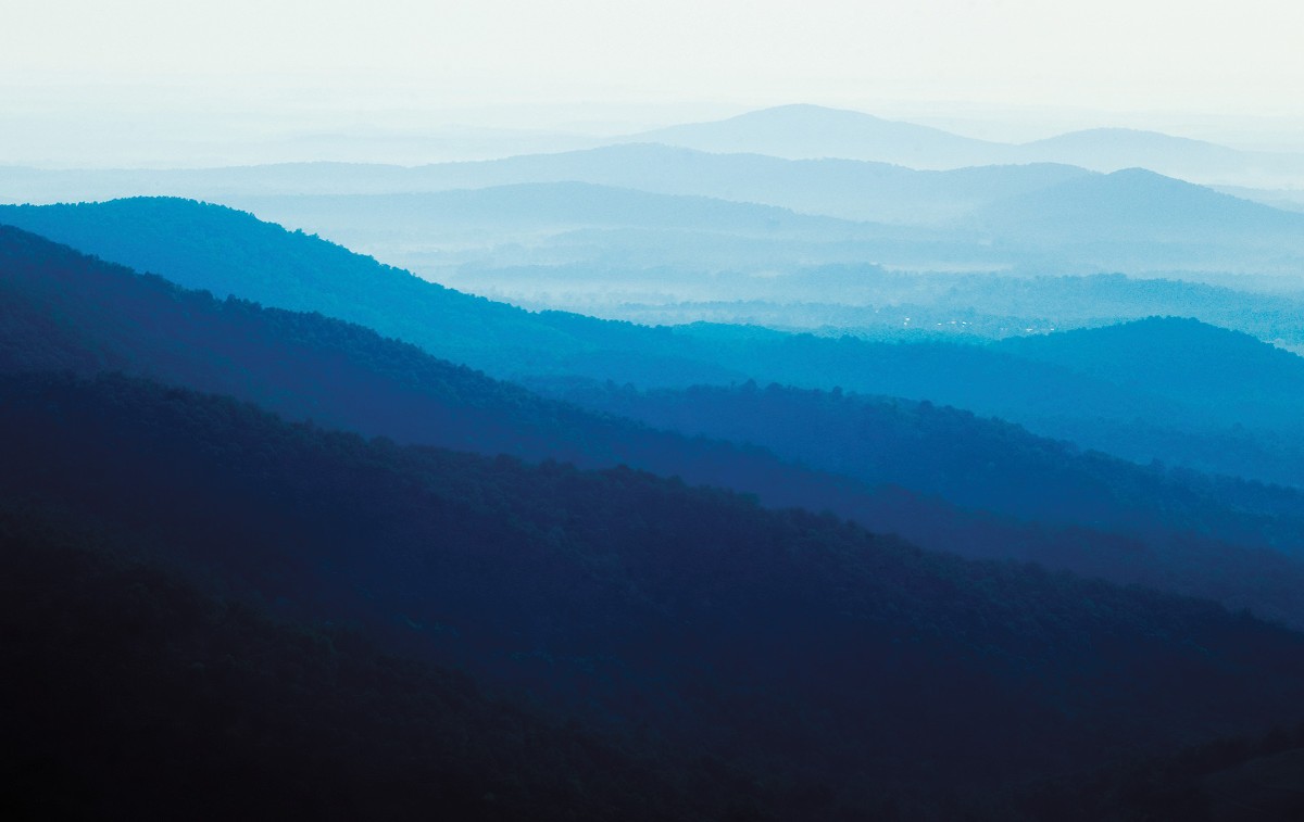 The Blue Ridge mountains to our west