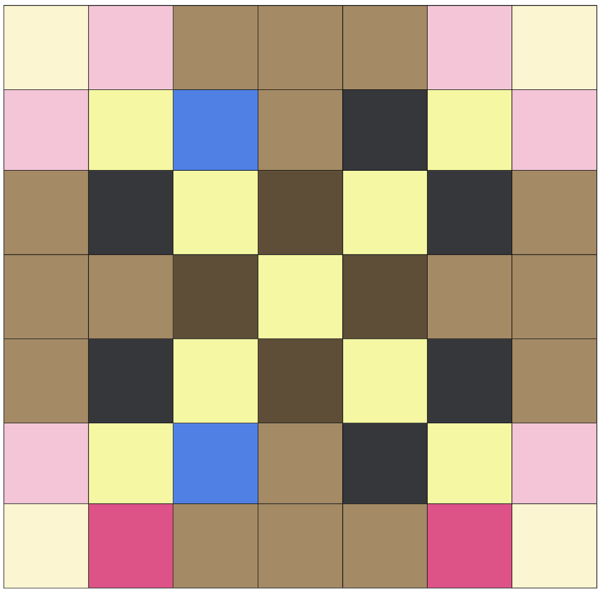 A rendering of one of the complex squares in the Dutton Quilt